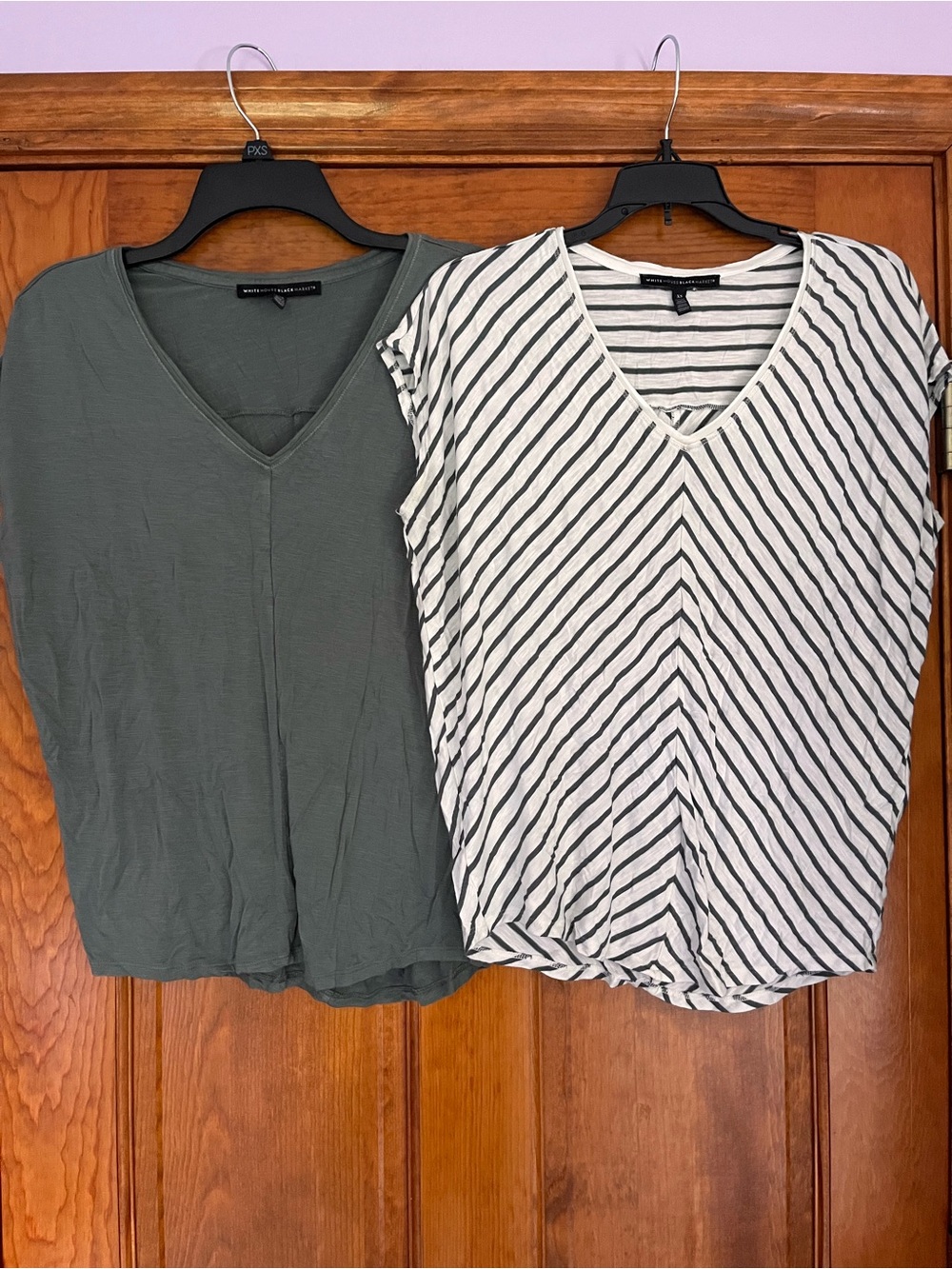 (2) Green V-Neck Women's Top - Casual Tee